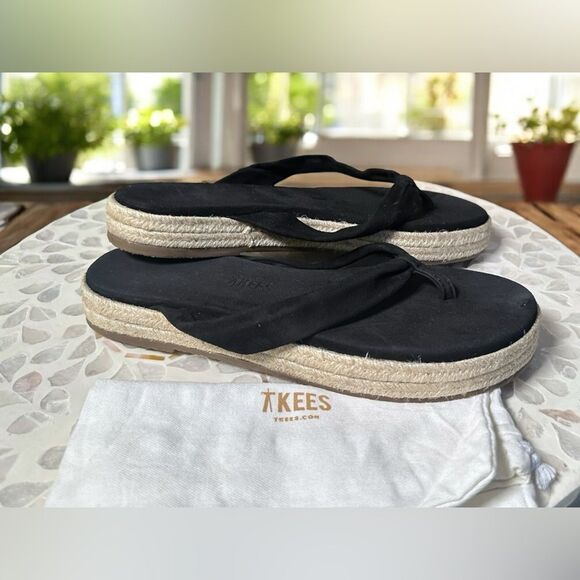 New TKEES Hera Suede Leather espadrille Sandals Platform Flats - Picture 1 of 15